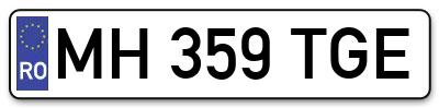 Placuta inmatriculare numar auto  MH-359-TGE, MH 359 TGE, MH359TGE