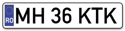 Placuta inmatriculare numar auto  MH-36-KTK, MH 36 KTK, MH36KTK