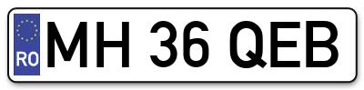 Placuta inmatriculare numar auto  MH-36-QEB, MH 36 QEB, MH36QEB