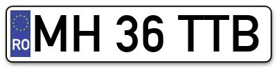 Placuta inmatriculare numar auto  MH-36-TTB, MH 36 TTB, MH36TTB