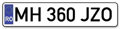 Placuta inmatriculare numar auto  MH-360-JZO, MH 360 JZO, MH360JZO
