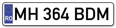 Placuta inmatriculare numar auto  MH-364-BDM, MH 364 BDM, MH364BDM