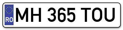 Placuta inmatriculare numar auto  MH-365-TOU, MH 365 TOU, MH365TOU