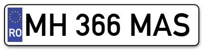 Placuta inmatriculare numar auto  MH-366-MAS, MH 366 MAS, MH366MAS