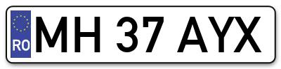 Placuta inmatriculare numar auto  MH-37-AYX, MH 37 AYX, MH37AYX