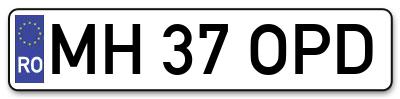 Placuta inmatriculare numar auto  MH-37-OPD, MH 37 OPD, MH37OPD