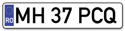 Placuta inmatriculare numar auto  MH-37-PCQ, MH 37 PCQ, MH37PCQ