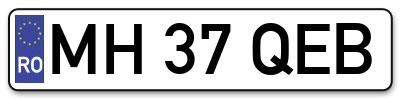 Placuta inmatriculare numar auto  MH-37-QEB, MH 37 QEB, MH37QEB