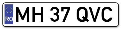 Placuta inmatriculare numar auto  MH-37-QVC, MH 37 QVC, MH37QVC
