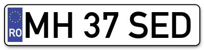 Placuta inmatriculare numar auto  MH-37-SED, MH 37 SED, MH37SED