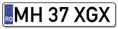 Placuta inmatriculare numar auto  MH-37-XGX, MH 37 XGX, MH37XGX