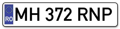 Placuta inmatriculare numar auto  MH-372-RNP, MH 372 RNP, MH372RNP