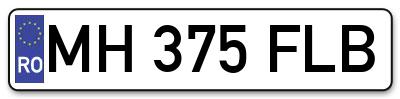 Placuta inmatriculare numar auto  MH-375-FLB, MH 375 FLB, MH375FLB