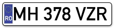 Placuta inmatriculare numar auto  MH-378-VZR, MH 378 VZR, MH378VZR