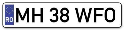 Placuta inmatriculare numar auto  MH-38-WFO, MH 38 WFO, MH38WFO