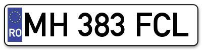 Placuta inmatriculare numar auto  MH-383-FCL, MH 383 FCL, MH383FCL