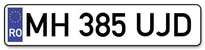 Placuta inmatriculare numar auto  MH-385-UJD, MH 385 UJD, MH385UJD