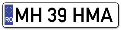 Placuta inmatriculare numar auto  MH-39-HMA, MH 39 HMA, MH39HMA