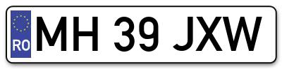 Placuta inmatriculare numar auto  MH-39-JXW, MH 39 JXW, MH39JXW
