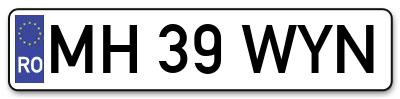 Placuta inmatriculare numar auto  MH-39-WYN, MH 39 WYN, MH39WYN