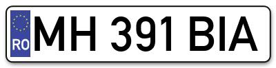 Placuta inmatriculare numar auto  MH-391-BIA, MH 391 BIA, MH391BIA