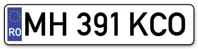 Placuta inmatriculare numar auto  MH-391-KCO, MH 391 KCO, MH391KCO