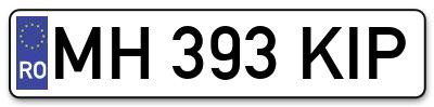 Placuta inmatriculare numar auto  MH-393-KIP, MH 393 KIP, MH393KIP