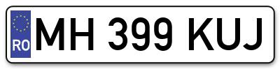 Placuta inmatriculare numar auto  MH-399-KUJ, MH 399 KUJ, MH399KUJ