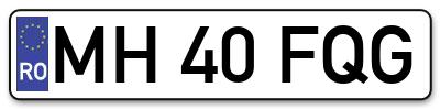 Placuta inmatriculare numar auto  MH-40-FQG, MH 40 FQG, MH40FQG