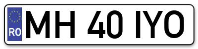 Placuta inmatriculare numar auto  MH-40-IYO, MH 40 IYO, MH40IYO