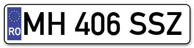 Placuta inmatriculare numar auto  MH-406-SSZ, MH 406 SSZ, MH406SSZ
