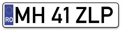 Placuta inmatriculare numar auto  MH-41-ZLP, MH 41 ZLP, MH41ZLP