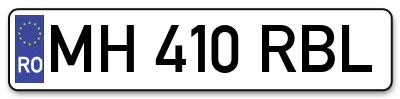 Placuta inmatriculare numar auto  MH-410-RBL, MH 410 RBL, MH410RBL