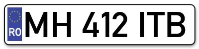 Placuta inmatriculare numar auto  MH-412-ITB, MH 412 ITB, MH412ITB
