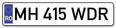 Placuta inmatriculare numar auto  MH-415-WDR, MH 415 WDR, MH415WDR