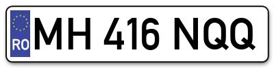 Placuta inmatriculare numar auto  MH-416-NQQ, MH 416 NQQ, MH416NQQ