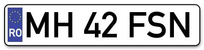 Placuta inmatriculare numar auto  MH-42-FSN, MH 42 FSN, MH42FSN
