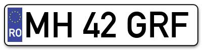 Placuta inmatriculare numar auto  MH-42-GRF, MH 42 GRF, MH42GRF
