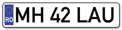 Placuta inmatriculare numar auto  MH-42-LAU, MH 42 LAU, MH42LAU