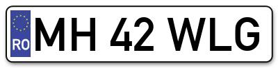 Placuta inmatriculare numar auto  MH-42-WLG, MH 42 WLG, MH42WLG