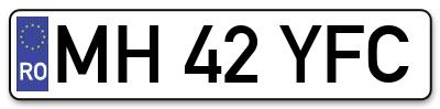 Placuta inmatriculare numar auto  MH-42-YFC, MH 42 YFC, MH42YFC