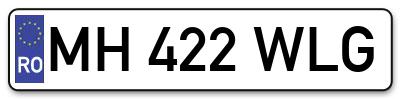 Placuta inmatriculare numar auto  MH-422-WLG, MH 422 WLG, MH422WLG