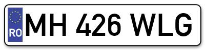 Placuta inmatriculare numar auto  MH-426-WLG, MH 426 WLG, MH426WLG