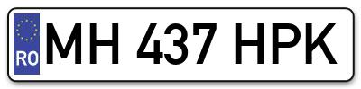 Placuta inmatriculare numar auto  MH-437-HPK, MH 437 HPK, MH437HPK