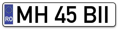 Placuta inmatriculare numar auto  MH-45-BII, MH 45 BII, MH45BII