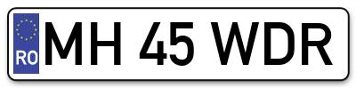 Placuta inmatriculare numar auto  MH-45-WDR, MH 45 WDR, MH45WDR