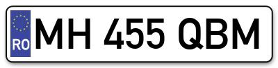 Placuta inmatriculare numar auto  MH-455-QBM, MH 455 QBM, MH455QBM