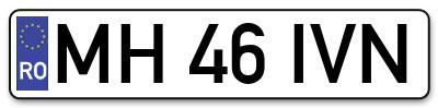 Placuta inmatriculare numar auto  MH-46-IVN, MH 46 IVN, MH46IVN