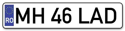 Placuta inmatriculare numar auto  MH-46-LAD, MH 46 LAD, MH46LAD