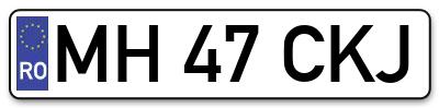 Placuta inmatriculare numar auto  MH-47-CKJ, MH 47 CKJ, MH47CKJ